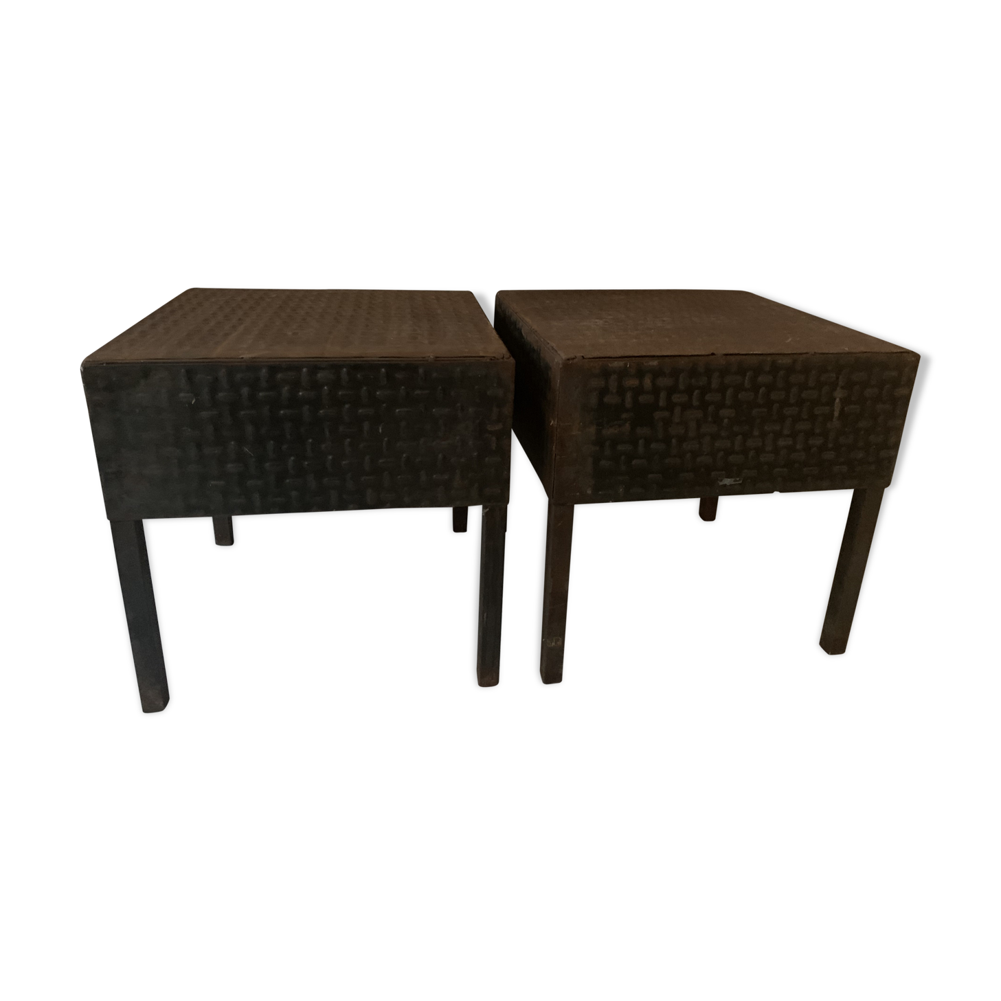 Pair of sofa tips vintage industrial metal