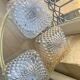 3 vintage chiseled glass ceiling lights 1950-1960