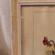 Old painting, gouache on paper, floral composition with pansies, framed under glass