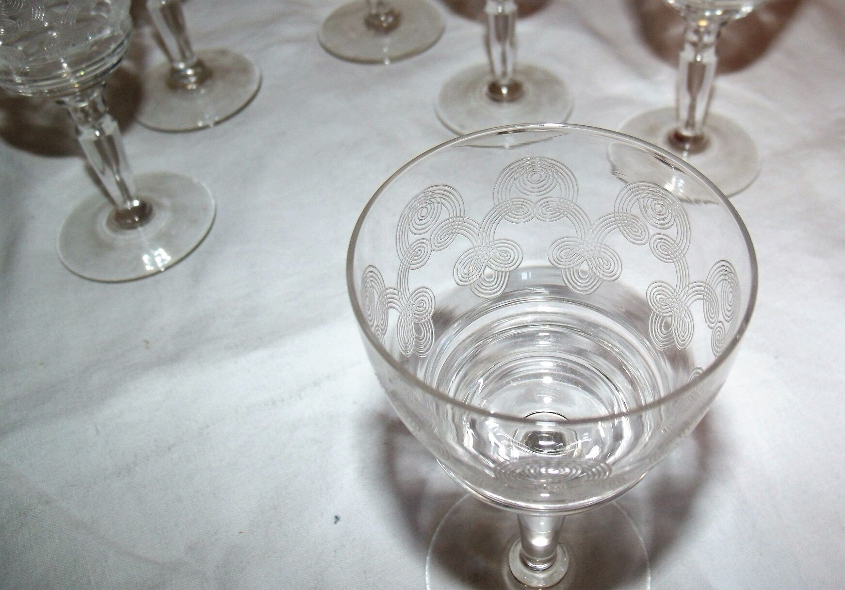 Lot of 6 old port glasses engraved