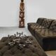 Canapé modulable vintage Laauser en velours matelassé marron