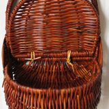 Woven rattan wall basket