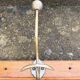 Large vintage wall coat rack with 5 brass and wood hooks – bistro