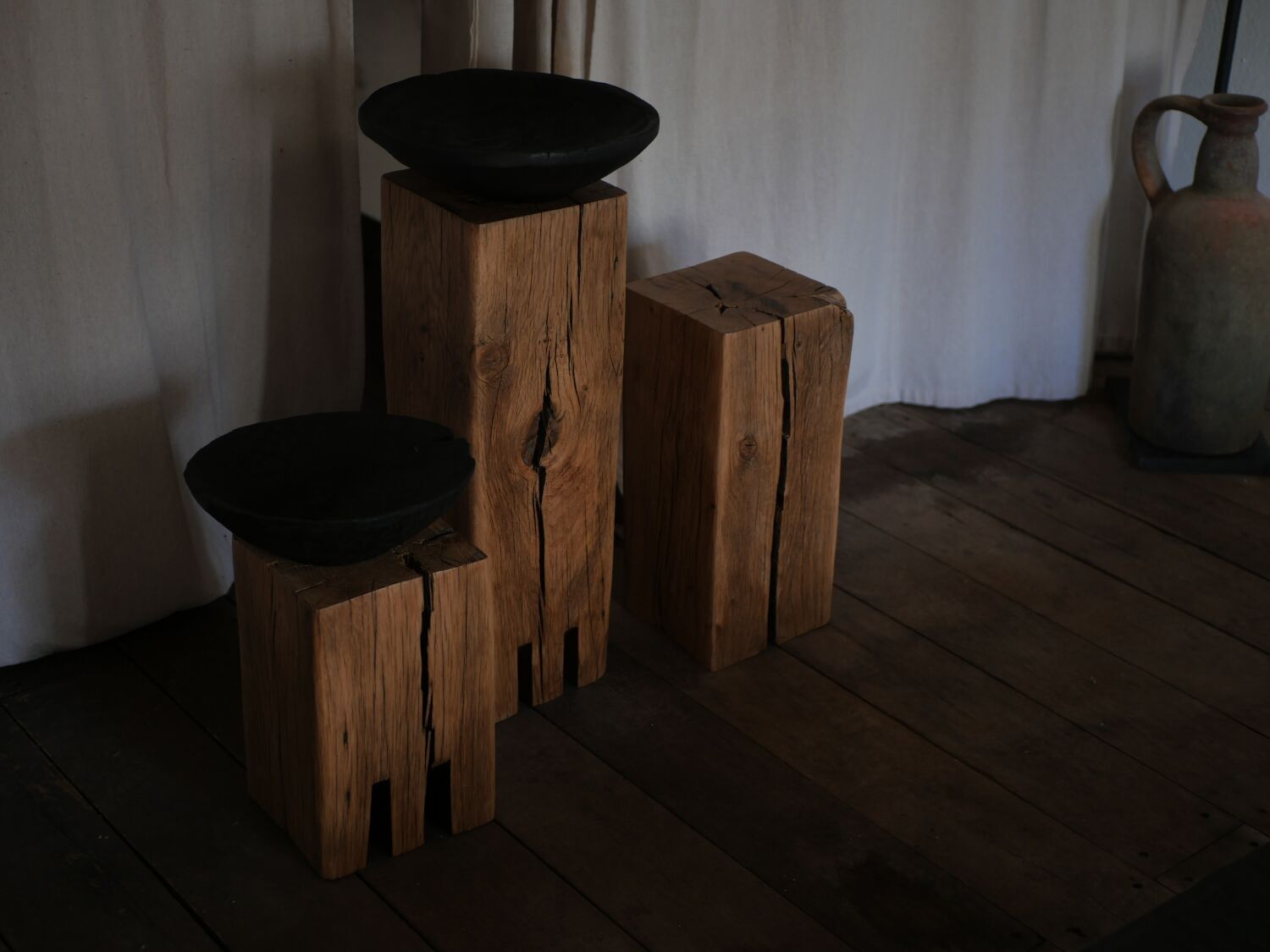 3 monoliths, ancient oak columns