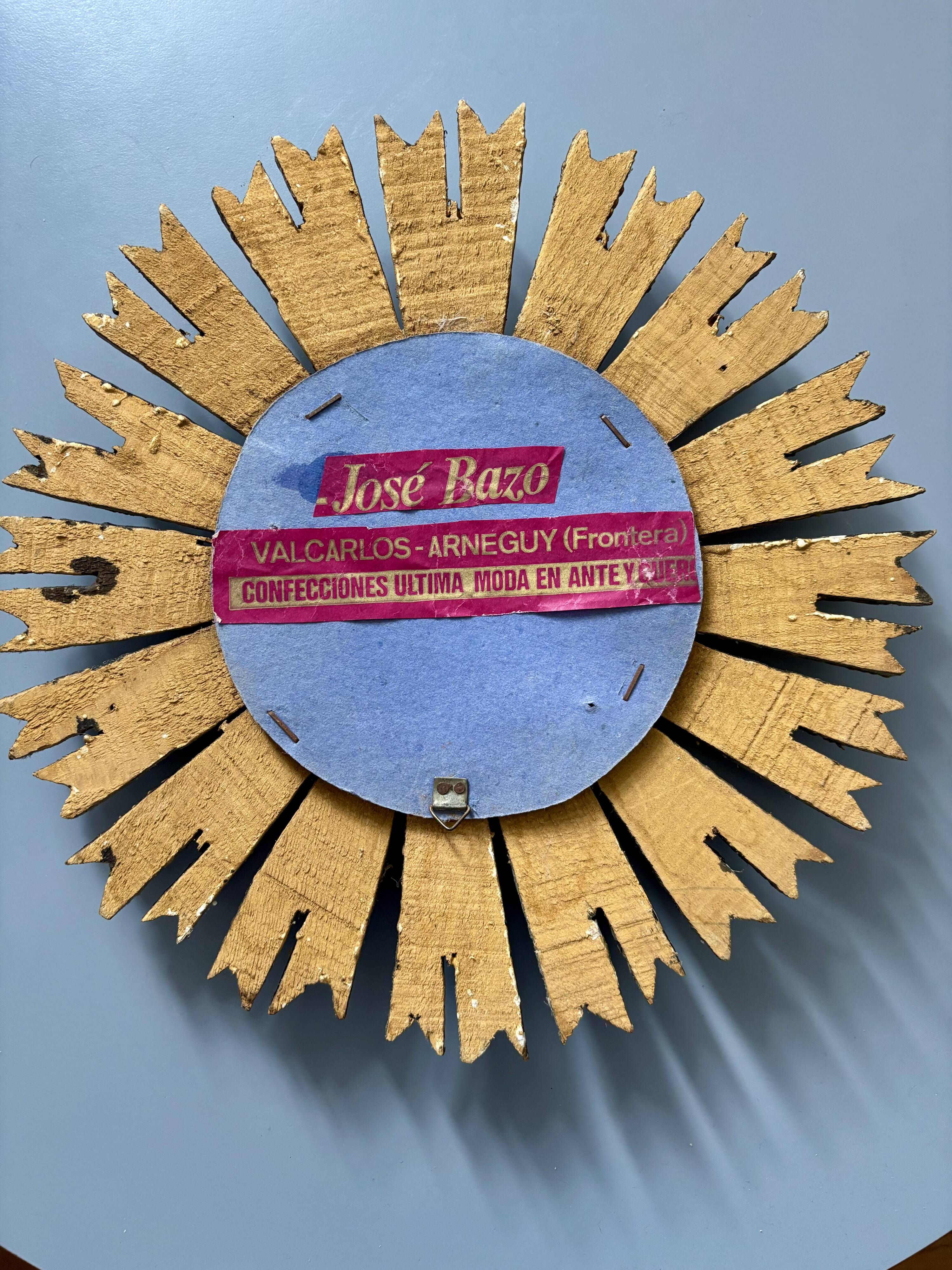 Vintage 1960s golden sun mirror