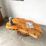 "Free-form" coffee table in solid elm.