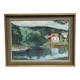 Swedish Oil on Canvas – “Lake with Houses” by G. Arner – Signed