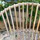 Set of 3 vintage rattan armchairs