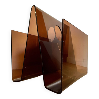 Porte-revues/vinyles plexiglas fumé