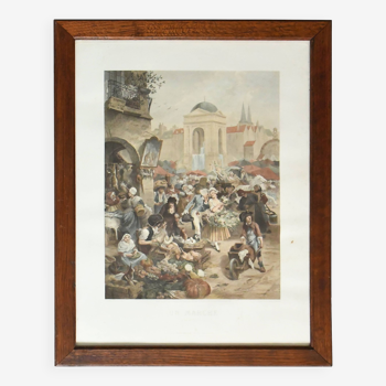 Color print "A market"