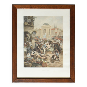 Color print "A market"