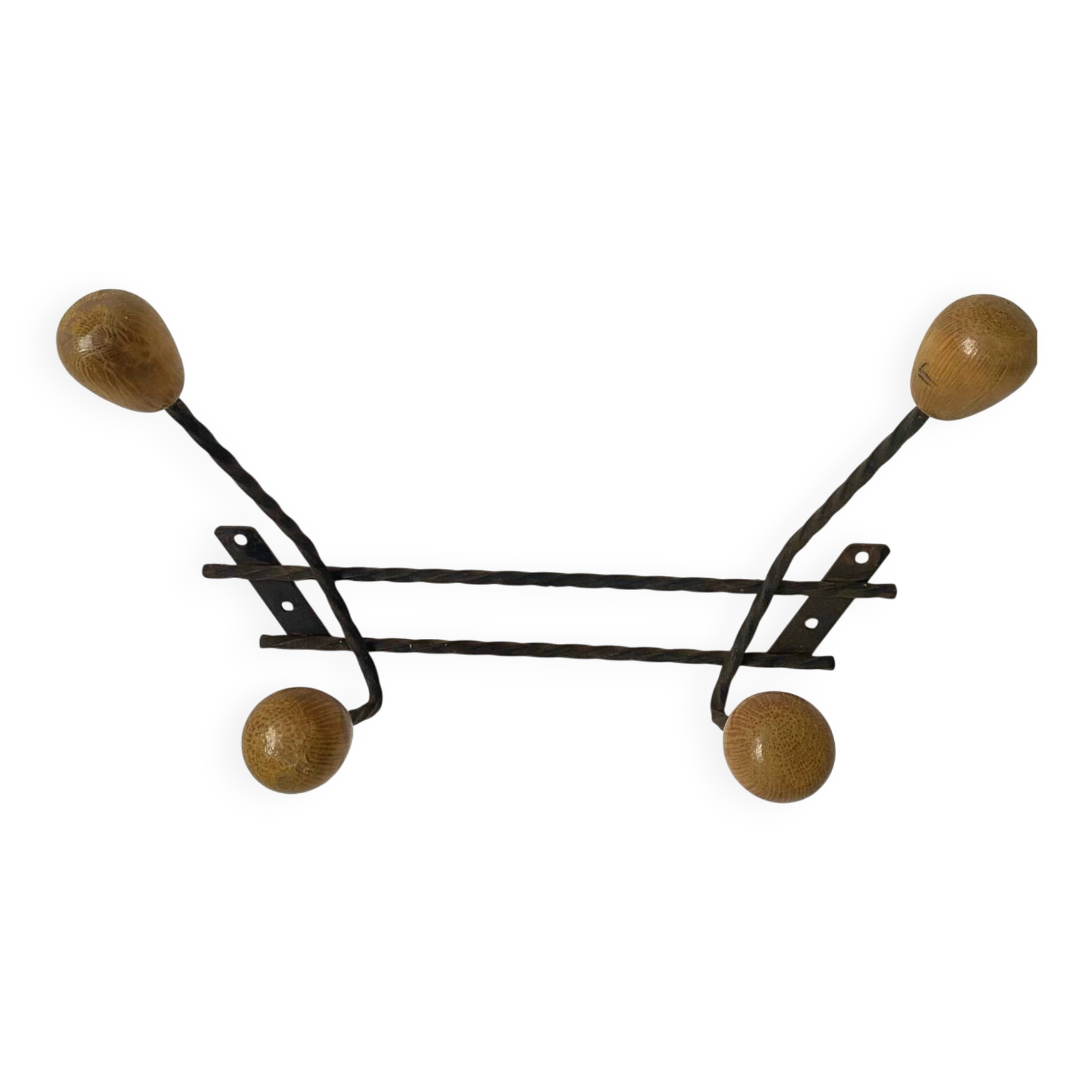 60s double hook wall coat rack
