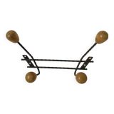 60s double hook wall coat rack