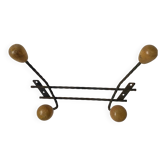 60s double hook wall coat rack