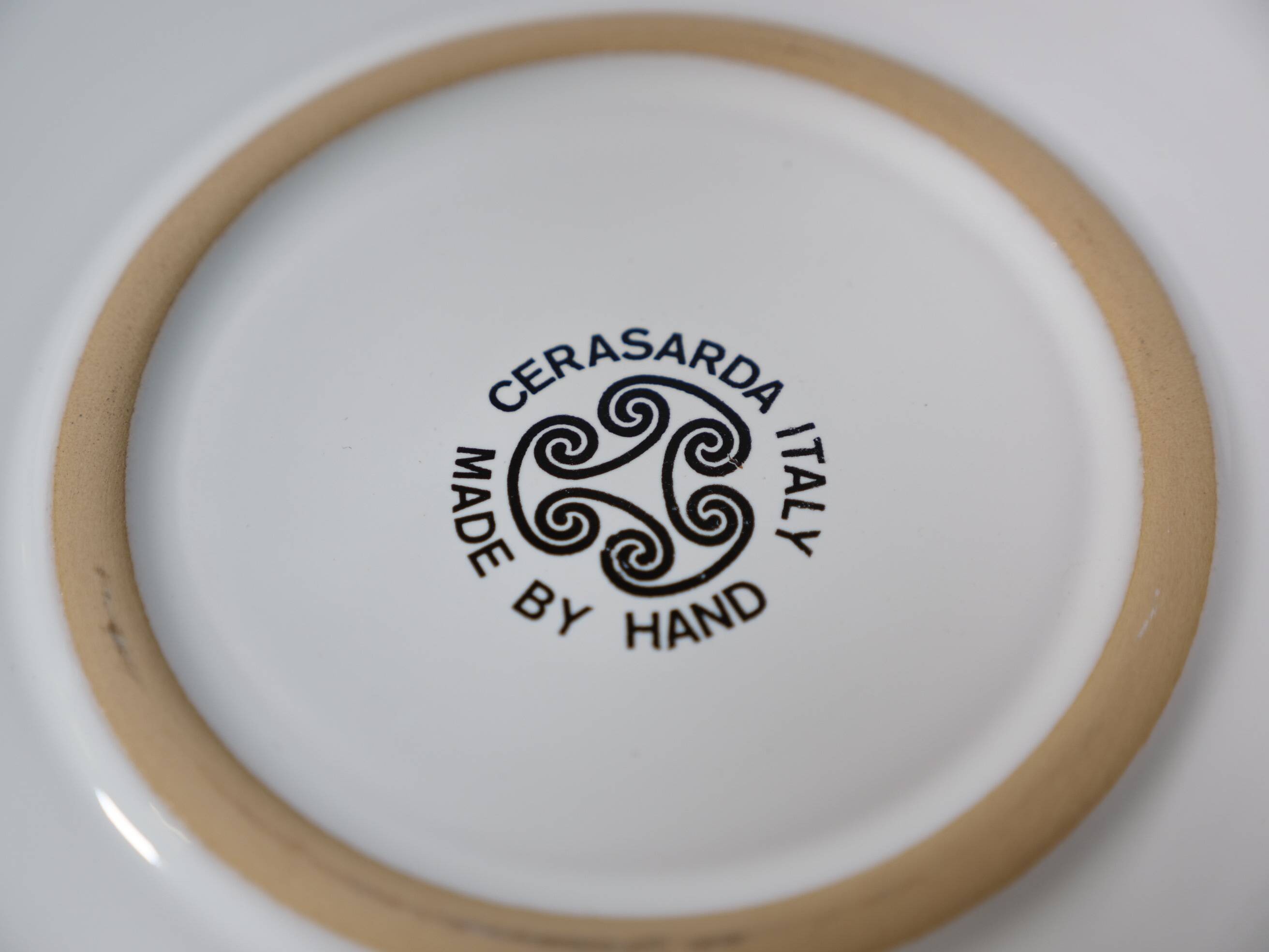 Hand-Painted Ceramic Plate by Mario De Biase for Cerasarda, 1970s