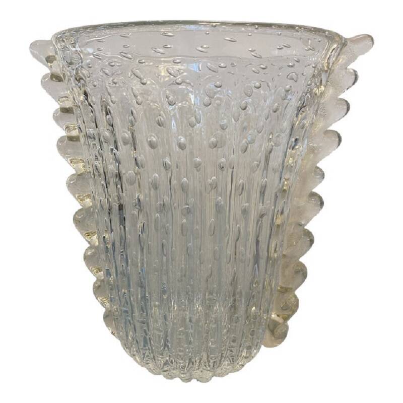 Contemporary handmade multicolors murano glass style vase