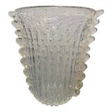 Contemporary handmade multicolors murano glass style vase