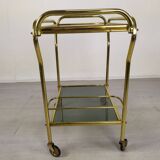 Brass rolling bar trolley