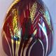 Vintage glass decanter Monaco glassware ruby and gold