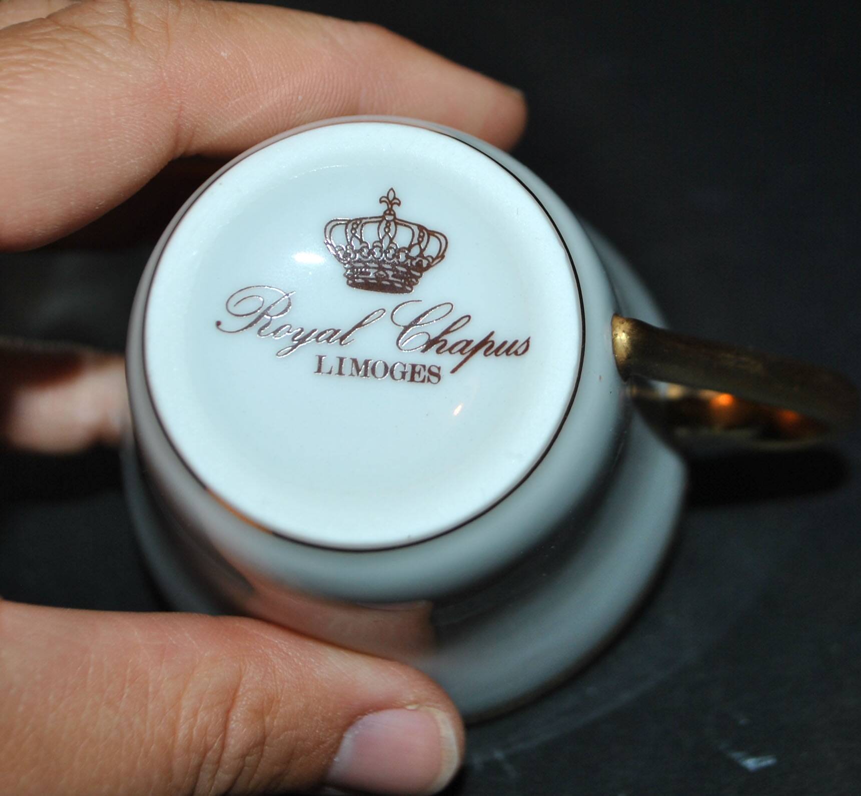 Vintage Limoges porcelain coffee cup ROYAL CHAPUS 1970