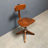 Brown beech wooden Albert Stoll atelier or desk chair from the 1920s