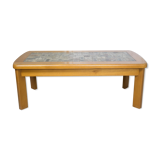 Solid elm stone tray coffee table