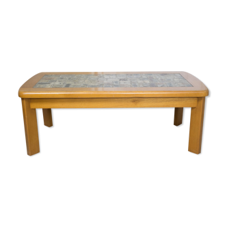 Solid elm stone tray coffee table