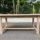 Table à manger de ferme rénovée en bois brut du XXème 180cm