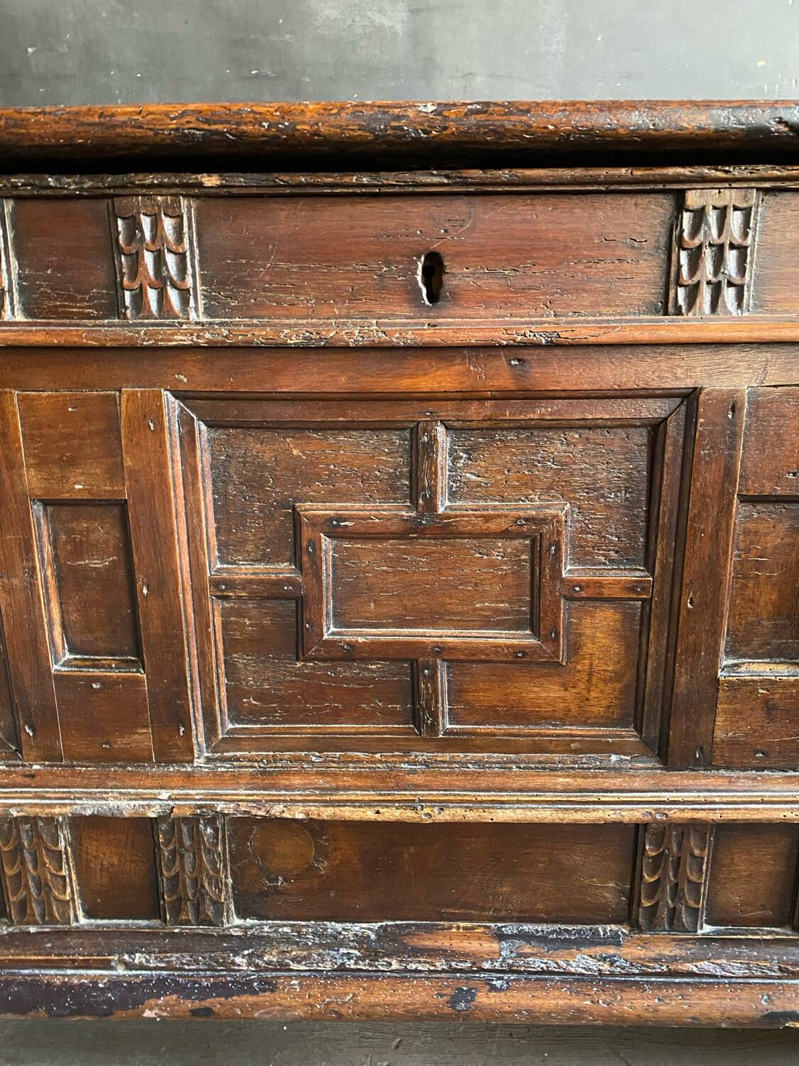 Italian chest carved wood