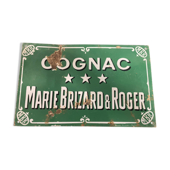 Plaque émaillée cognac marie brizard et roger