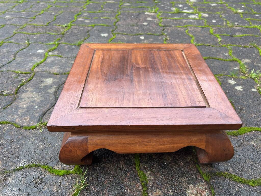 Small opium table, pot holder, teak, vintage