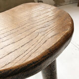 Handcrafted oak bean-shaped stool