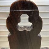 Brutalist rustic tripod chair in carved wood