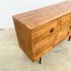 Mid-century teak sideboard, 2 doors 4 drawers — brutalist spirit