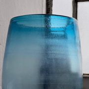 Big Opalescent Vase in Hand Blown Murano Glass, Blue Purple Gold Iridescent