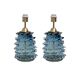 Pair of Blue Rostrato Murano Glass Table Lamps