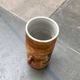 Brutalist mid-century studio pottery vase from La Poterie De La Colombe, 1960s.