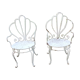 Paire de fauteuils de jardin anciens fer plein métal