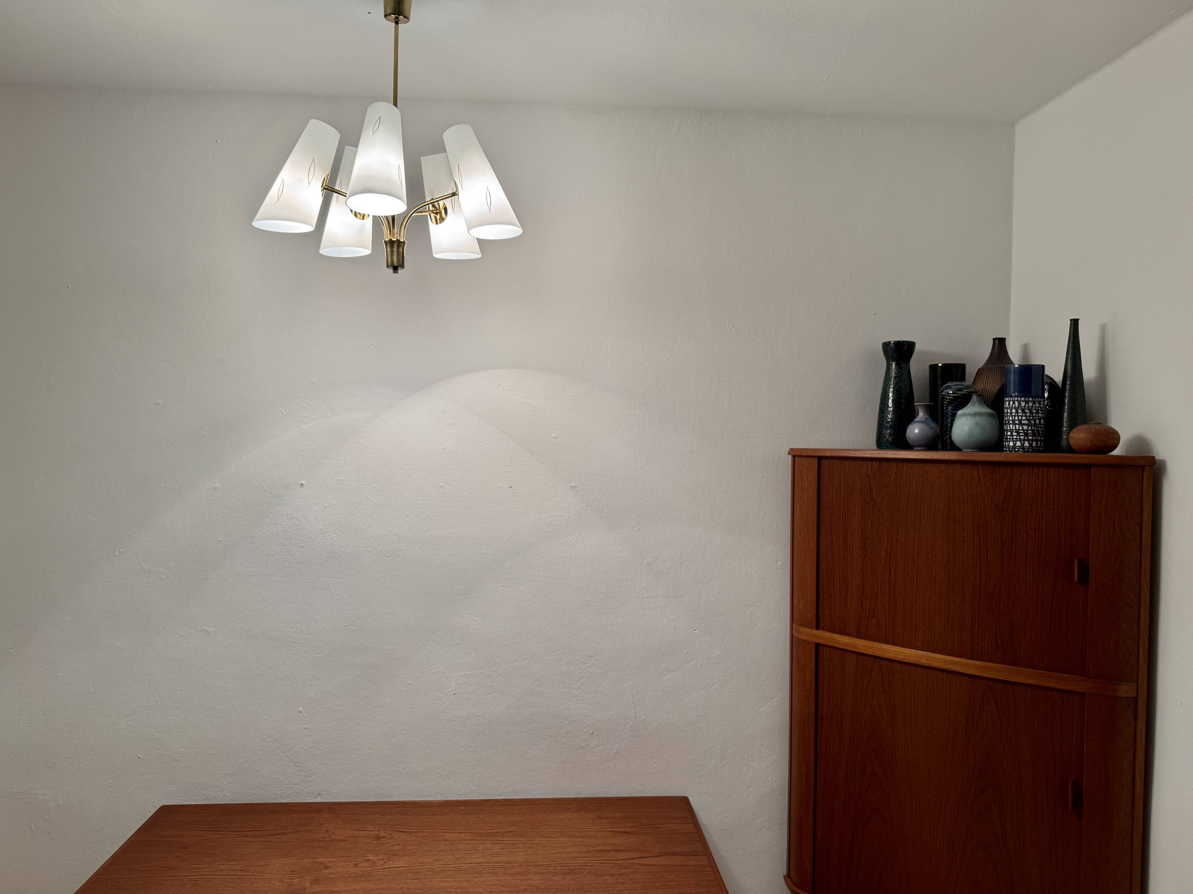 Austrian Brass Chandelier by Rupert Nikoll