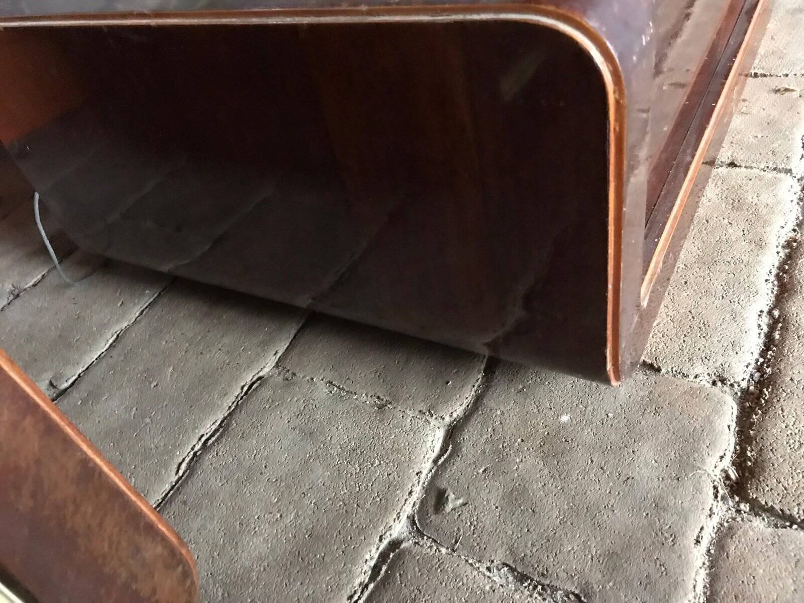 Orion turntable from the 1950s, brown wood and plastic, AL 101 Budapest platter.