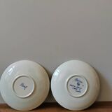 Lot de 2 petites assiettes soucoupe vintage delfts blauw modèle regina made in Holland motif fleurs bleues
