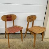 Series of 4 mulched chairs 1950 Roger landault publisher robert sentou
