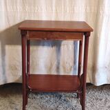 Curved solid wood side table - early 20th century