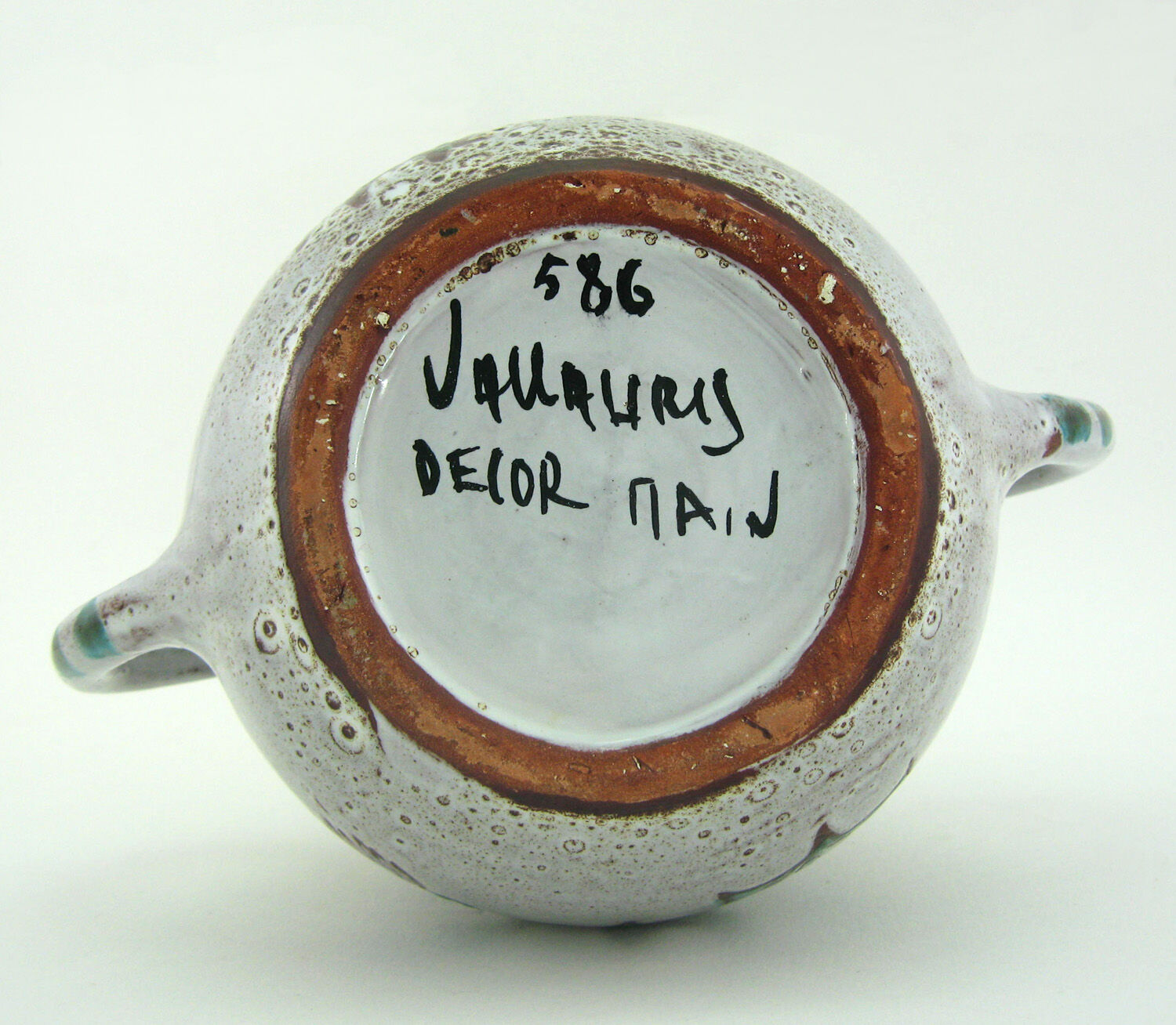 Ceramic vase - decoration flowers chardons - Etienne Daniel Vallauris France - vintage 70s