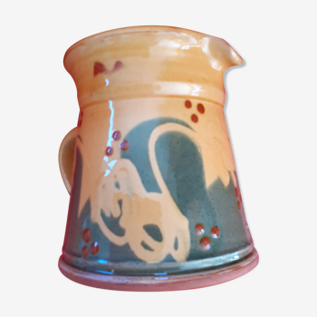 Glazed sandstone pitcher, Mediterranean style