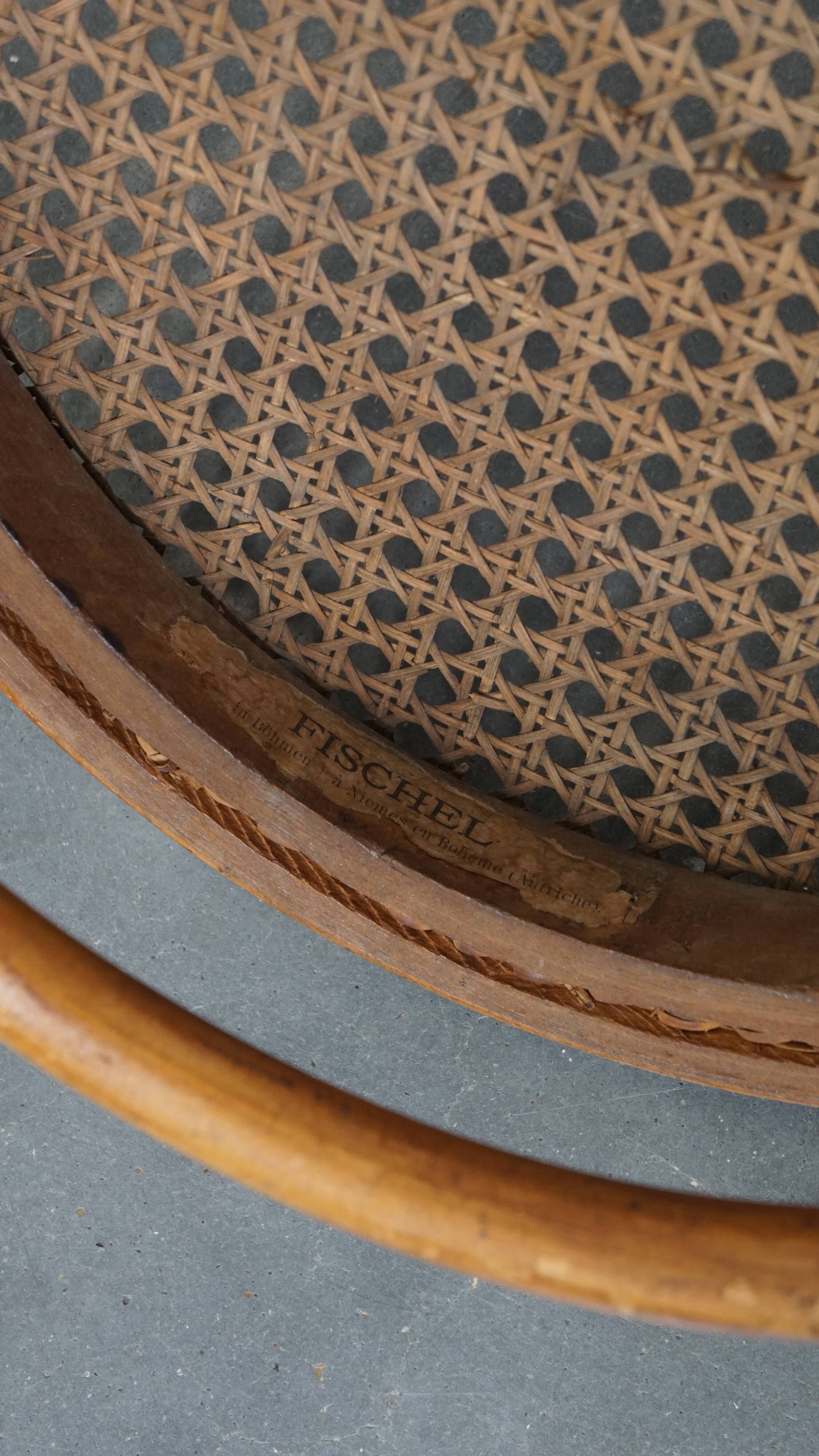 Vintage Bistro Chair with Woven Seat