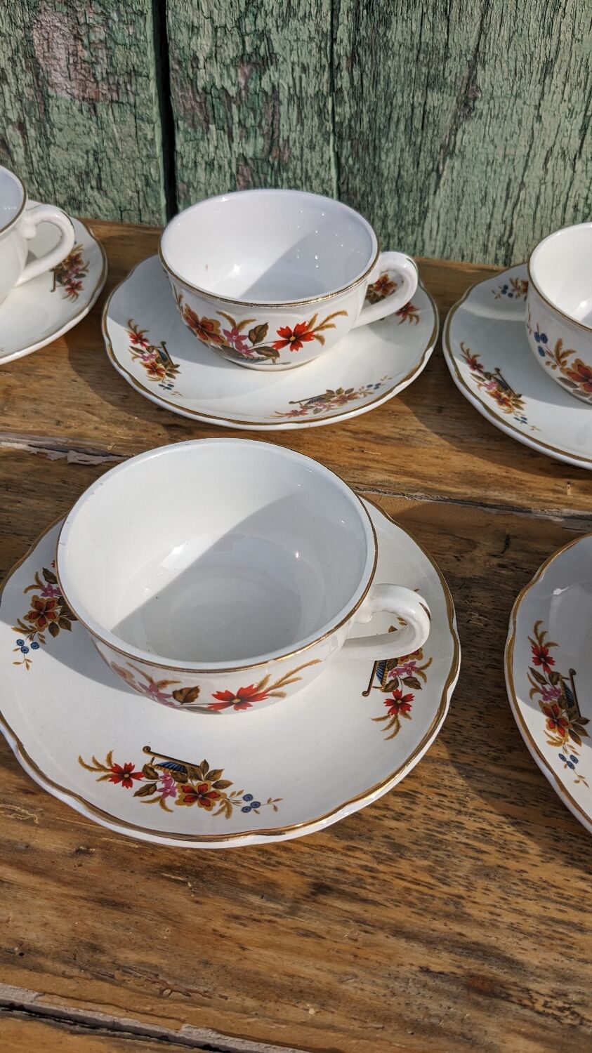 Lot de six tasses Digoin modèle Trouvère