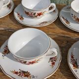 Set of six Digoin cups, Trouvère model
