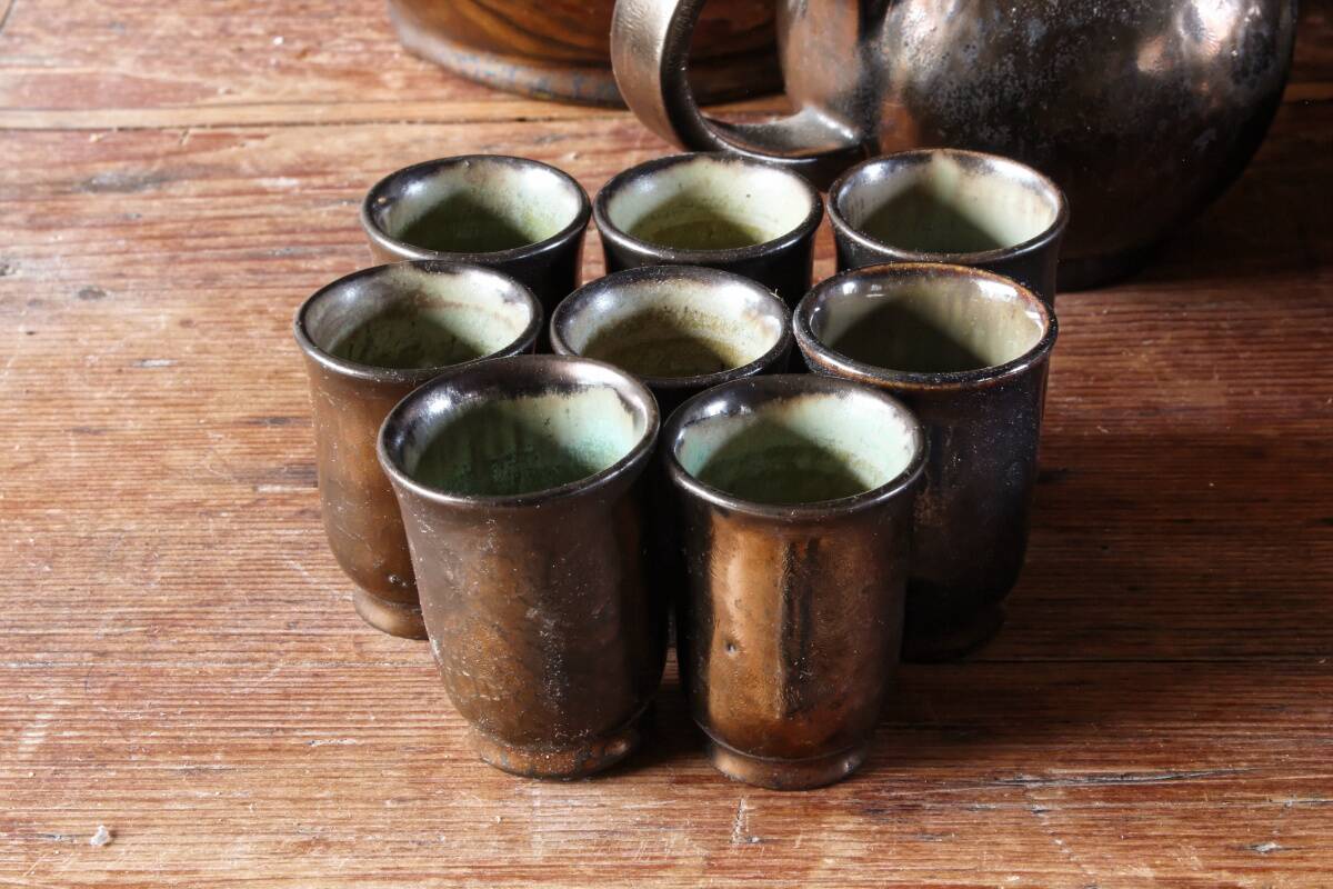 Charles Greber iridescent ceramic tea set