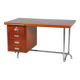 Bauhaus Writing Desk in Oak and Chrome attributed to Hynek Gottwald, Czechia, 1930s